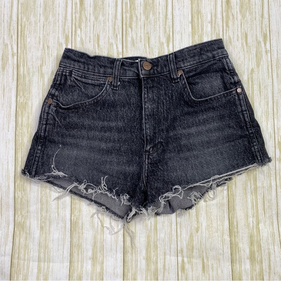 Wrangler Black High Rise The Festival Denim Shorts - Picture 3 of 8
